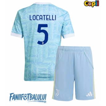 Juventus Manuel Locatelli #5 Echipament de Fotbal Replică 2025-26 Copii Deplasare (+ Șorturi)
